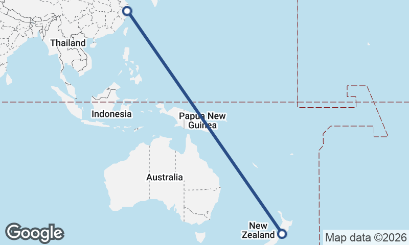 Ningbo to Wellington