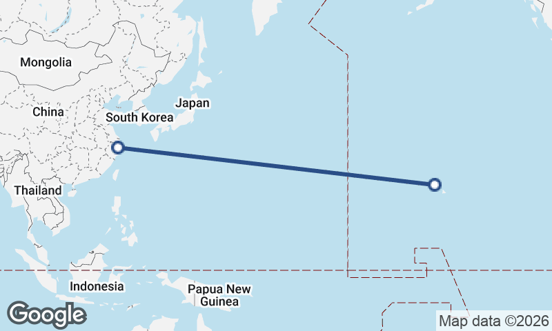 Ningbo to Honolulu