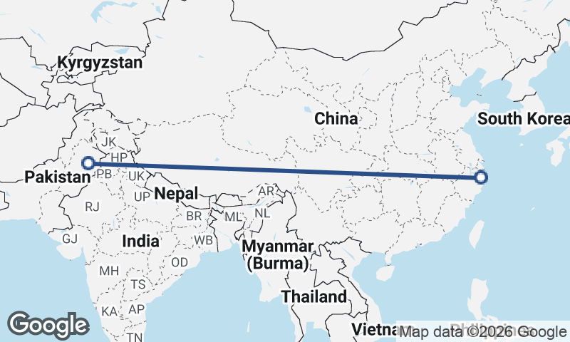 Ningbo to Faisalabad