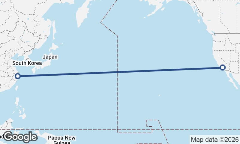 Ningbo to Los Angeles