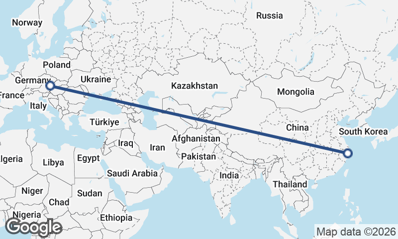 Ningbo to Vienna