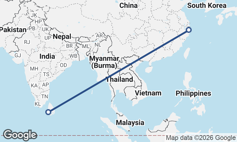 Ningbo to Colombo