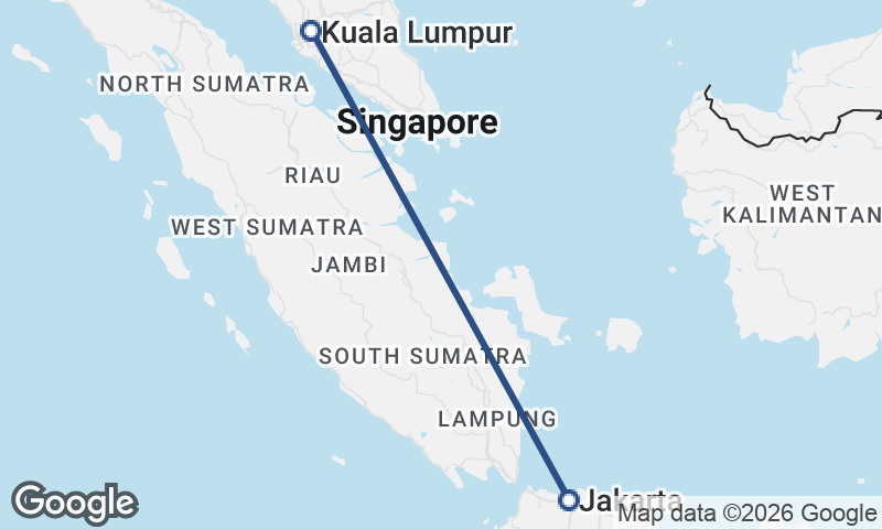 Kuala Lumpur to Jakarta