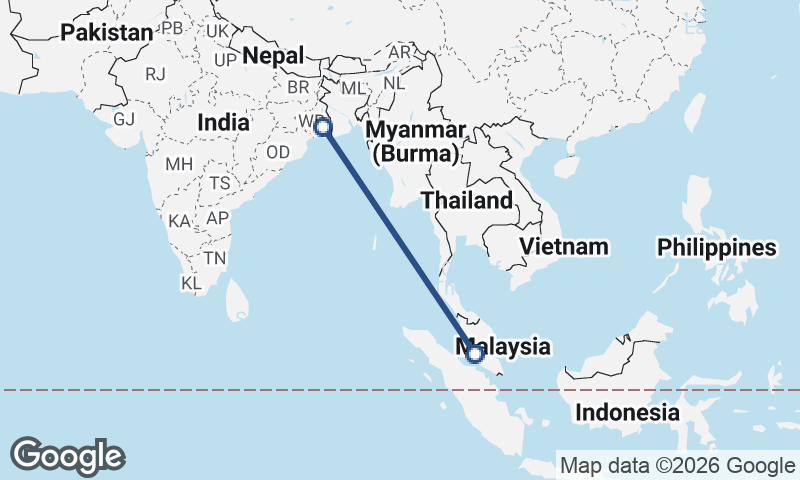 Kuala Lumpur to Kolkata