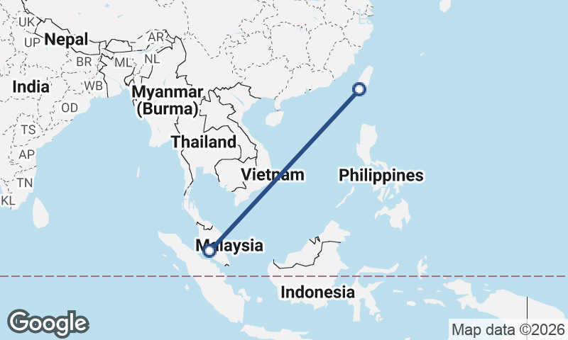 Kuala Lumpur to Kaohsiung