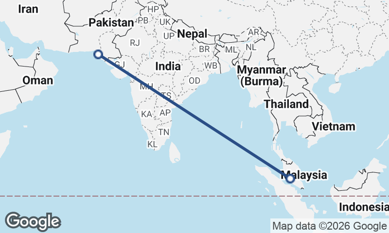 Kuala Lumpur to Karachi