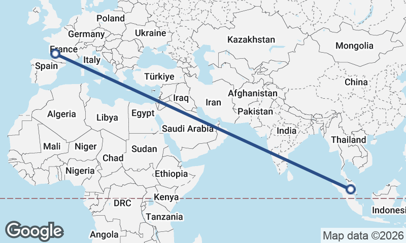 Kuala Lumpur to Bordeaux