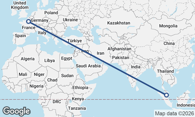 Kuala Lumpur to Paris