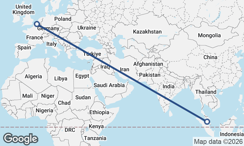 Kuala Lumpur to Ghent