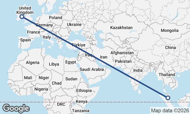 Kuala Lumpur to Dublin