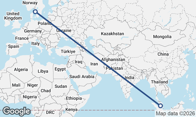 Kuala Lumpur to Göteborg