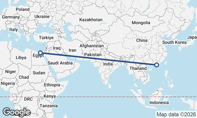 Cairo to Hong Kong