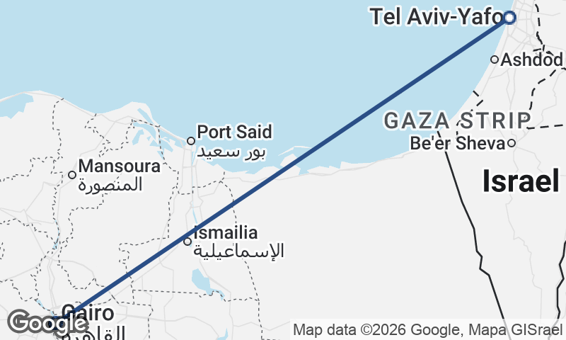 Cairo to Tel Aviv-Yafo