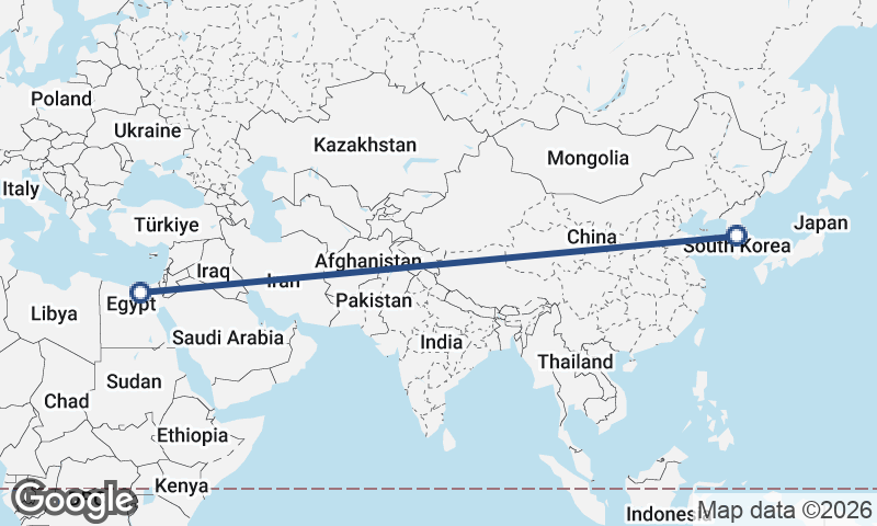 Cairo to Seoul