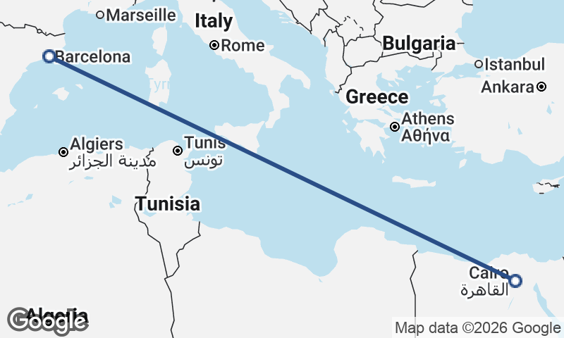 Cairo to Barcelona