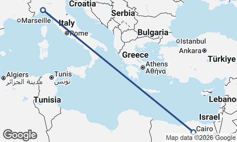 Cairo to Genoa