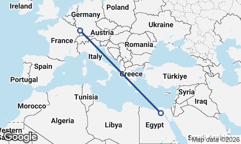 Cairo to Strasbourg
