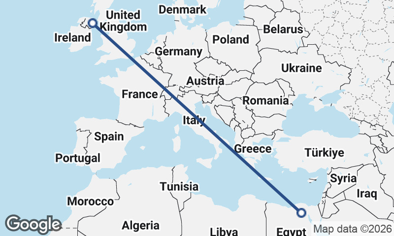 Cairo to Belfast