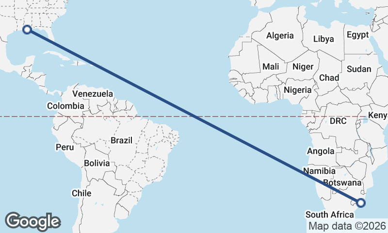 New Orleans to Durban