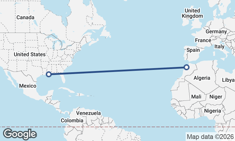New Orleans to Casablanca