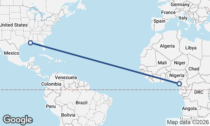 New Orleans to Douala