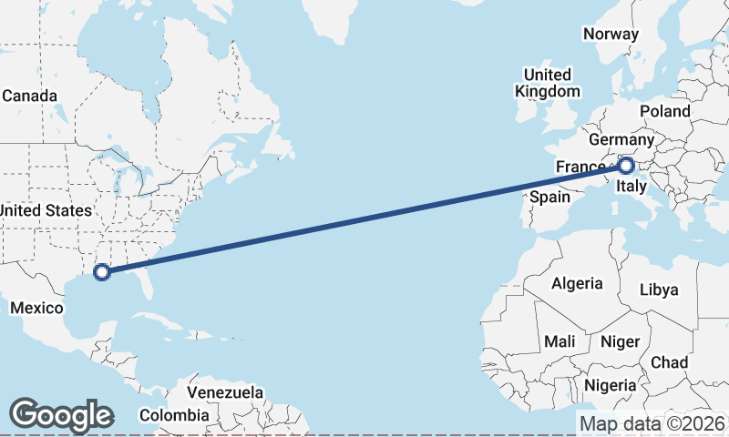 New Orleans to Trento