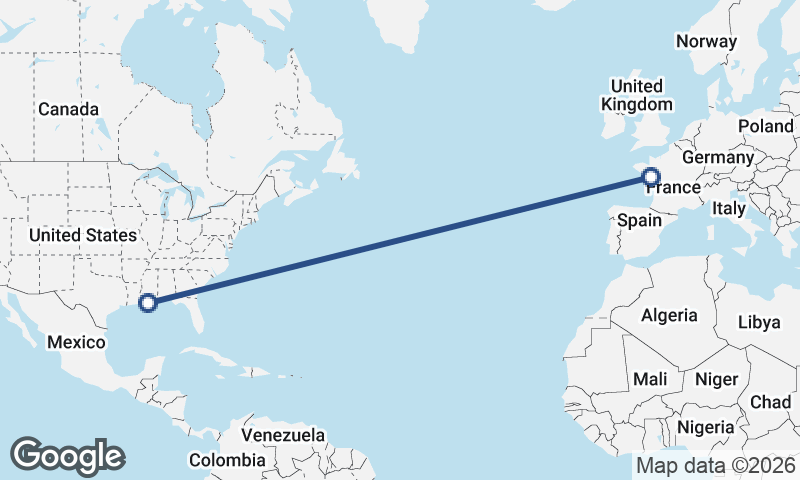 New Orleans to Nantes