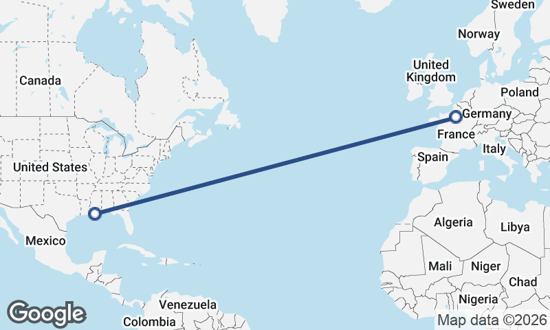 New Orleans to Paris