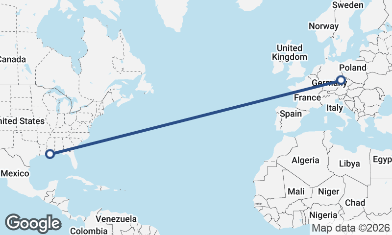 New Orleans to Prague