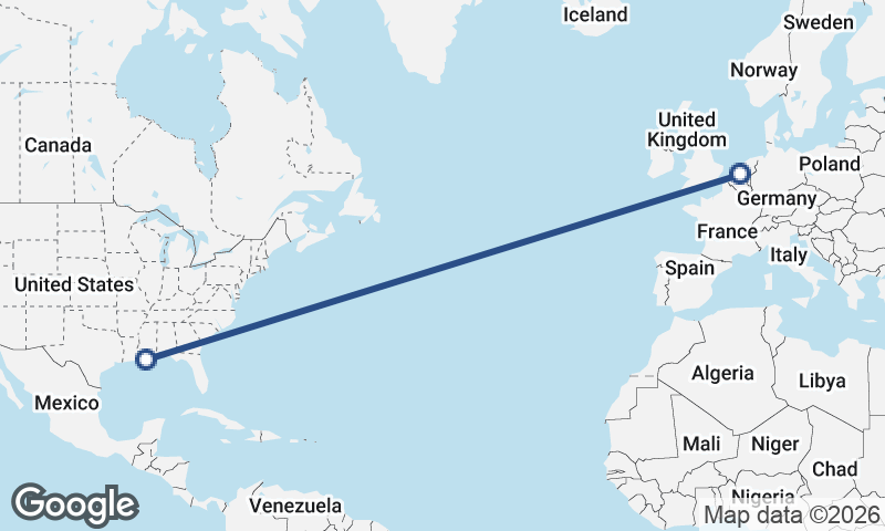 New Orleans to Rotterdam