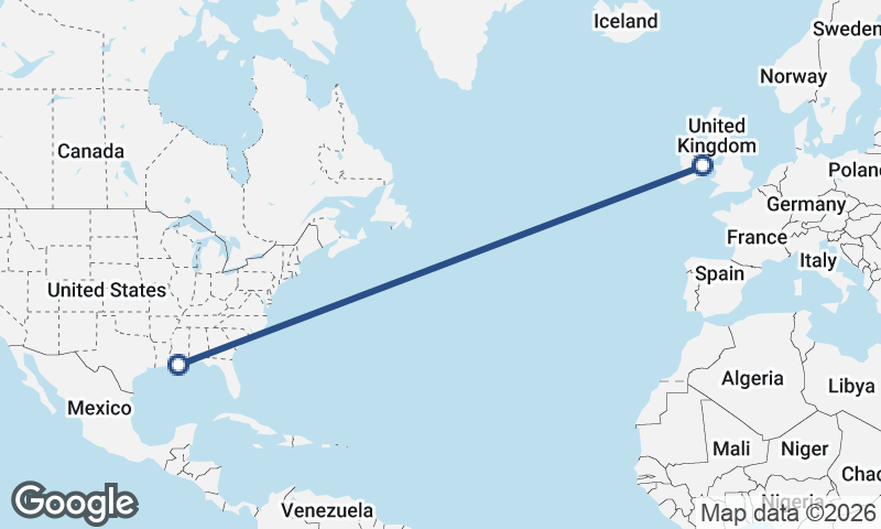 New Orleans to Dublin