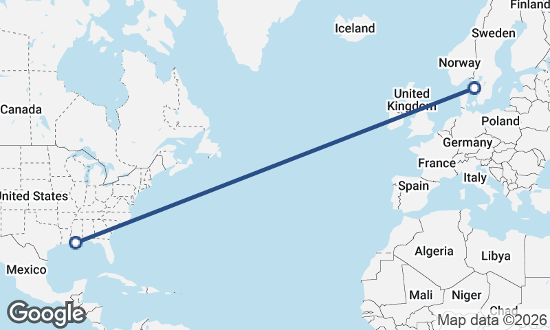 New Orleans to Göteborg
