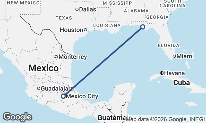 Panama City to Mexico City