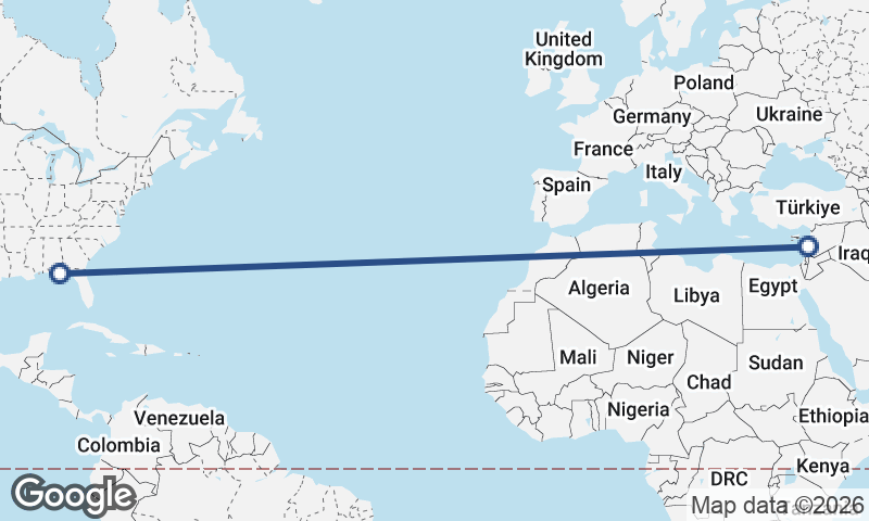 Panama City to Beirut