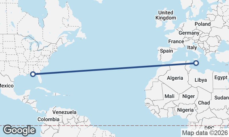 Panama City to Valletta