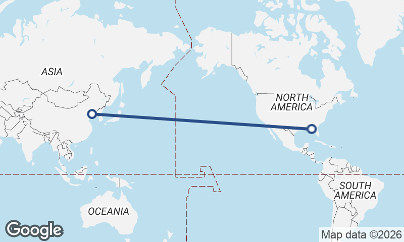 Panama City to Dalian