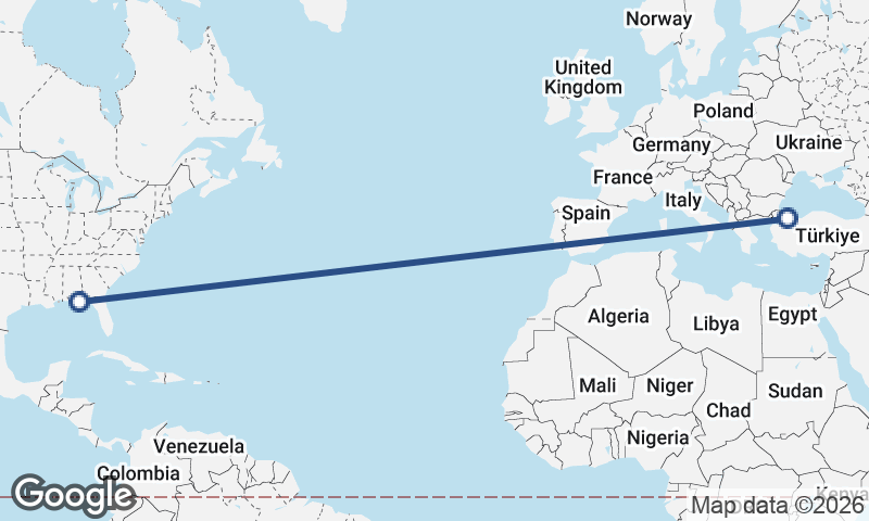 Panama City to Istanbul