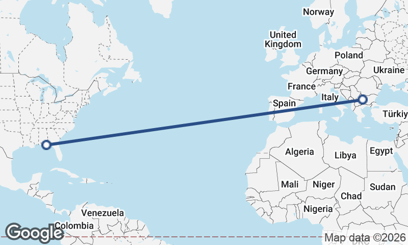 Panama City to Sofia