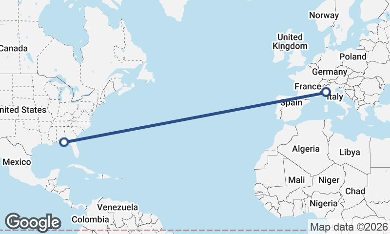 Panama City to Genoa