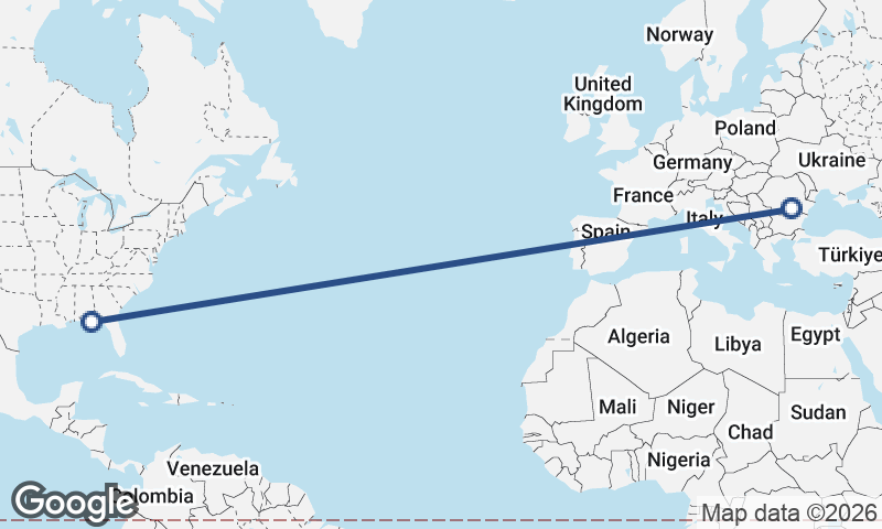 Panama City to Bucharest