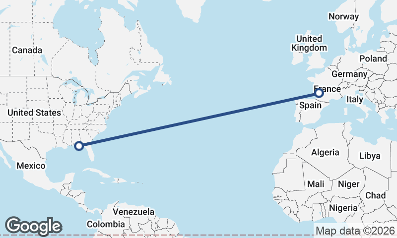 Panama City to Bordeaux