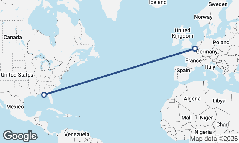 Panama City to Lille
