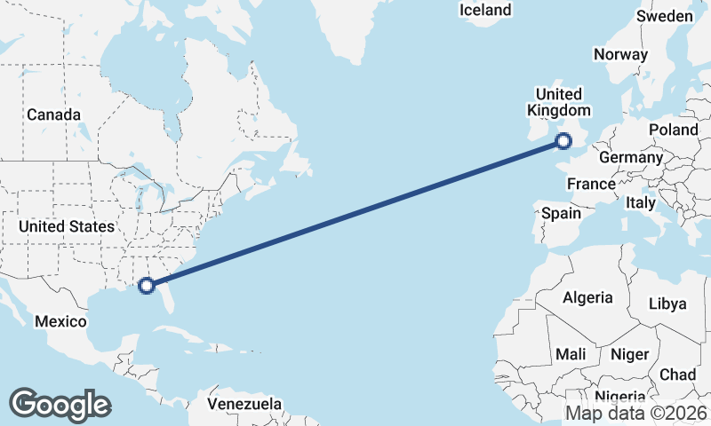Panama City to Cardiff