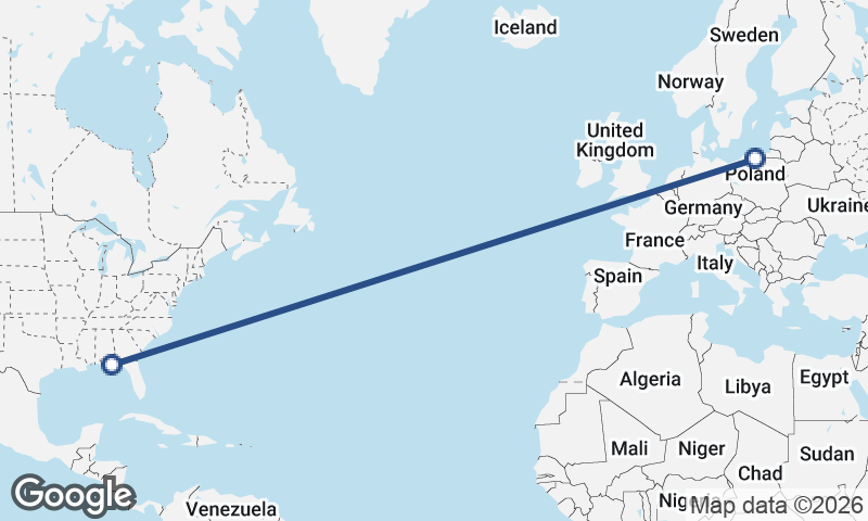Panama City to Gdańsk