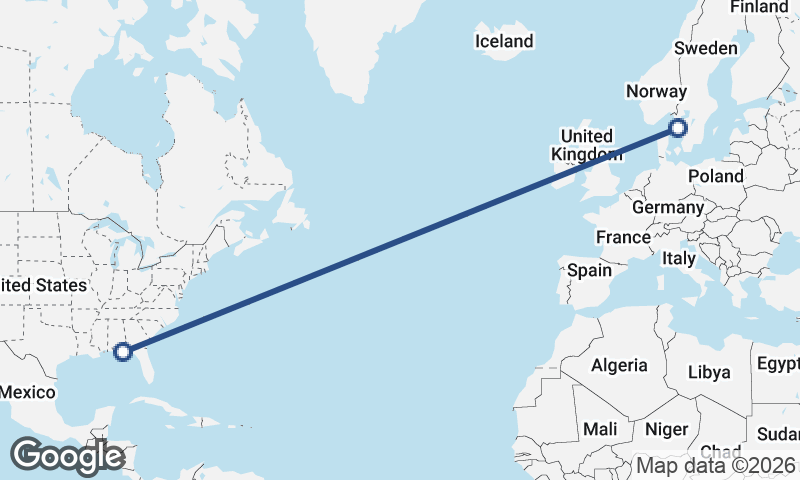 Panama City to Göteborg