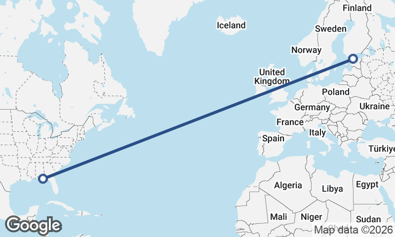 Panama City to Tallinn