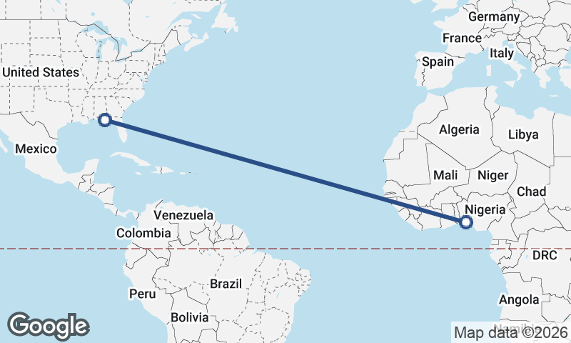 Panama City to Lagos