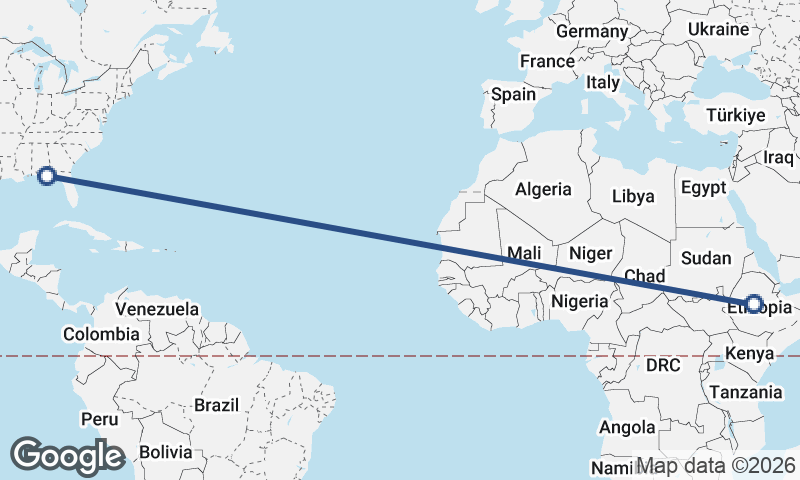 Panama City to Addis Ababa