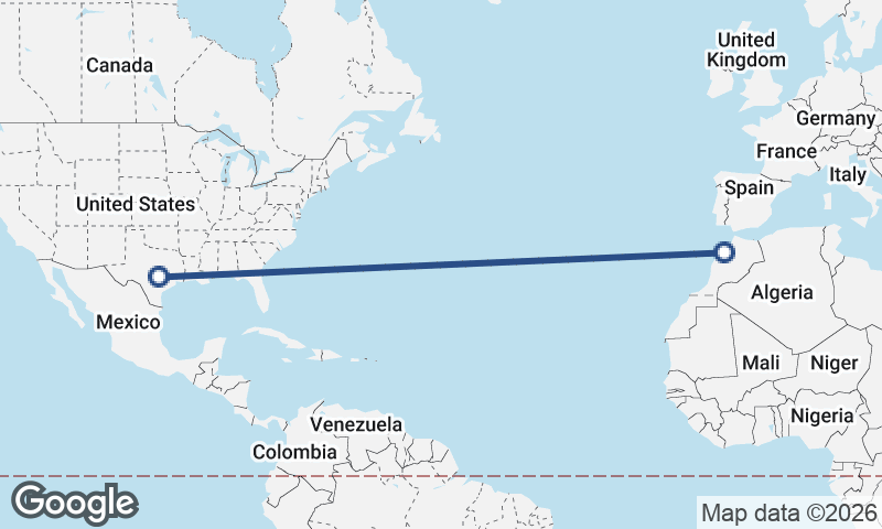 Austin to Casablanca