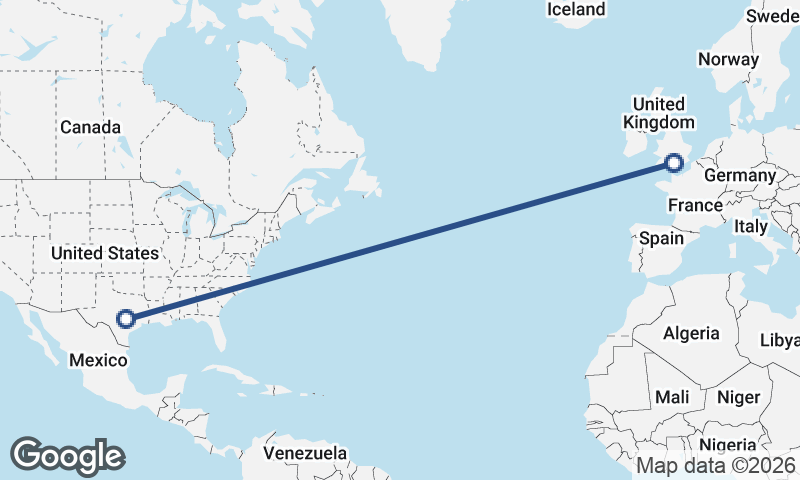 Austin to Southampton